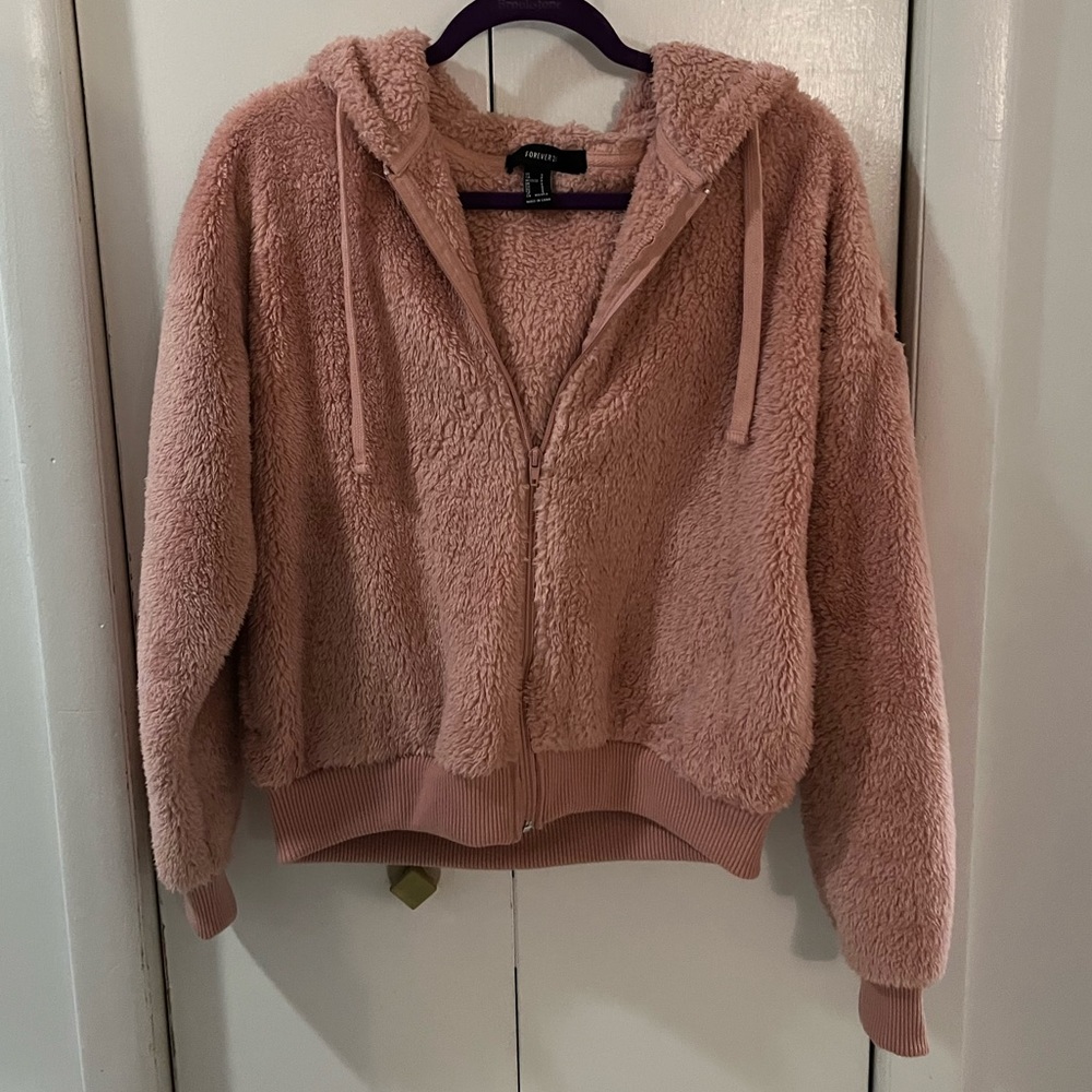 NWOT Forever 21 pink cozy warm sweater jacket